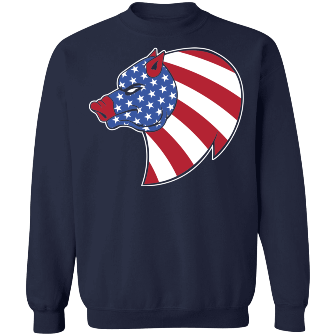 Pig Hog American Flag USA Crewneck Sweatshirt