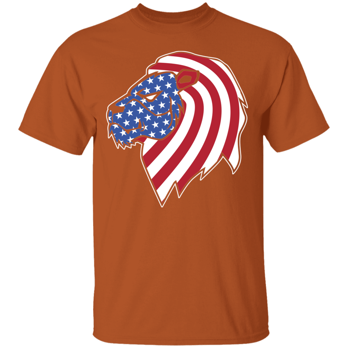 Lion American Flag USA T-Shirt