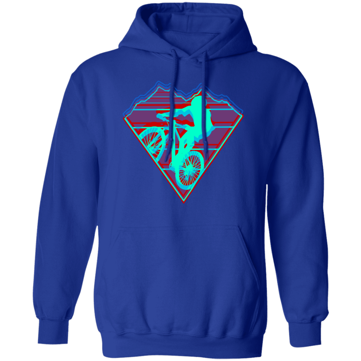 Retro Mountain Biker Pullover Hoodie