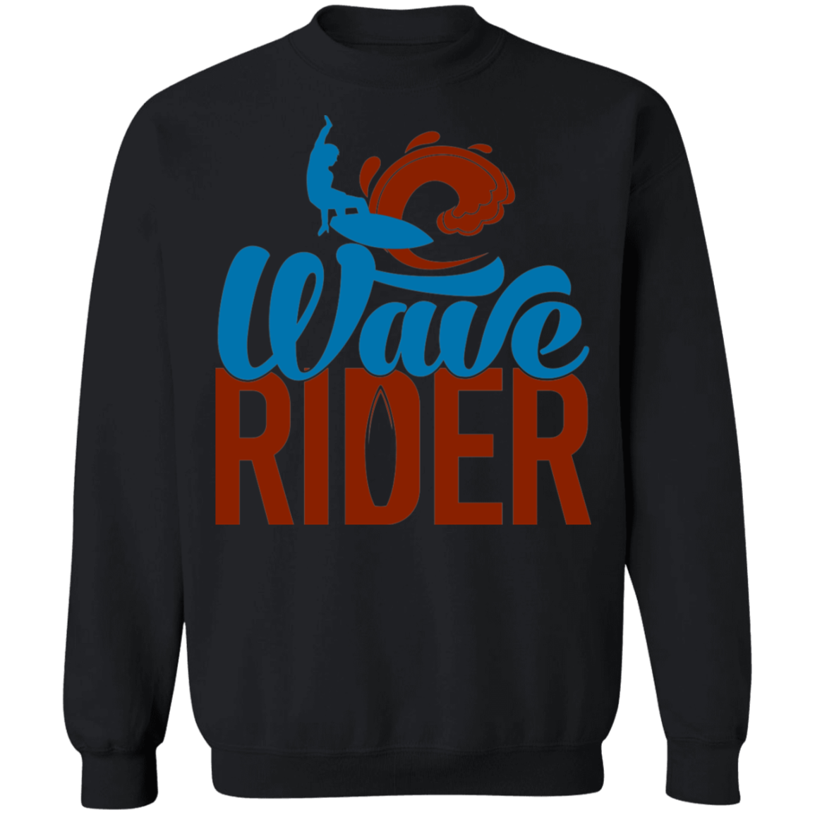 Wave Rider Surfer Surfing Beach Crewneck Sweatshirt