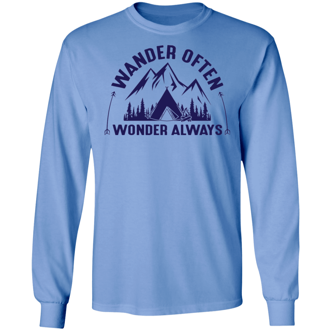 Wander Often Wonder Always Camping Long Sleeve T-Shirt