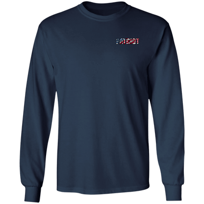 Patriot American Bald Eagle Double Sided Long Sleeve T-Shirt