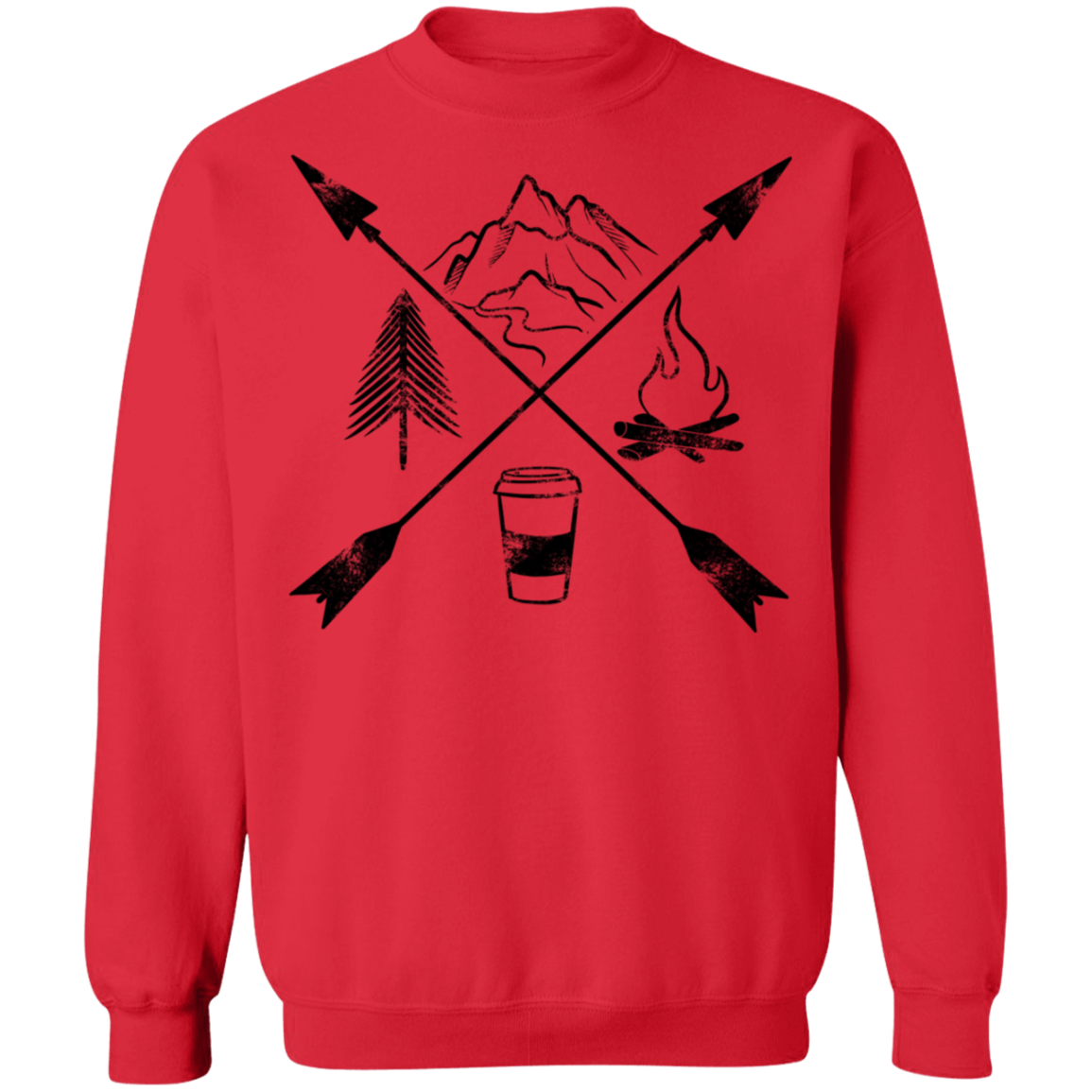 Hiking Camping Outdoor Coffee Women's Crewneck Sweatshirt
