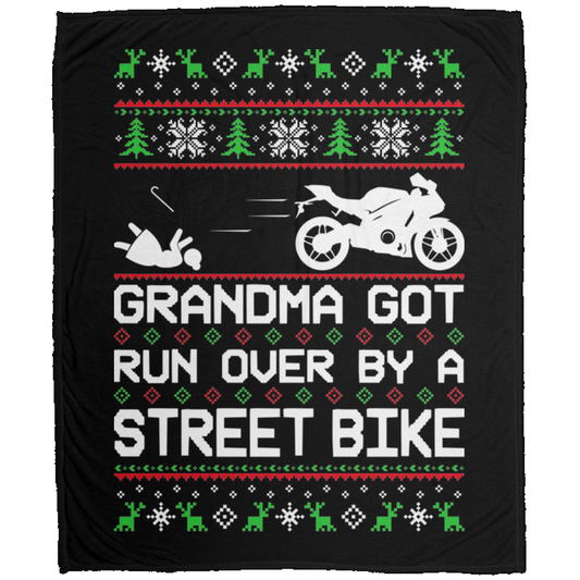 Wheel Spin Addict Christmas Motorcycle Street Bike Fleece Blanket - 50x60