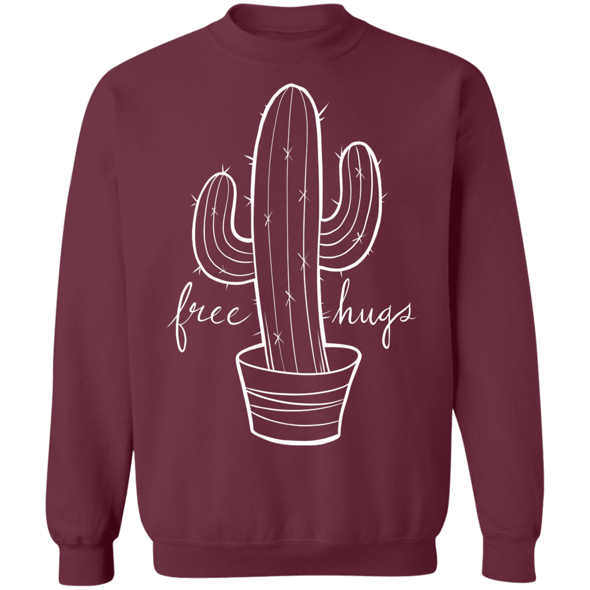 Free Hugs Cactus Funny Crewneck Pullover Sweatshirt