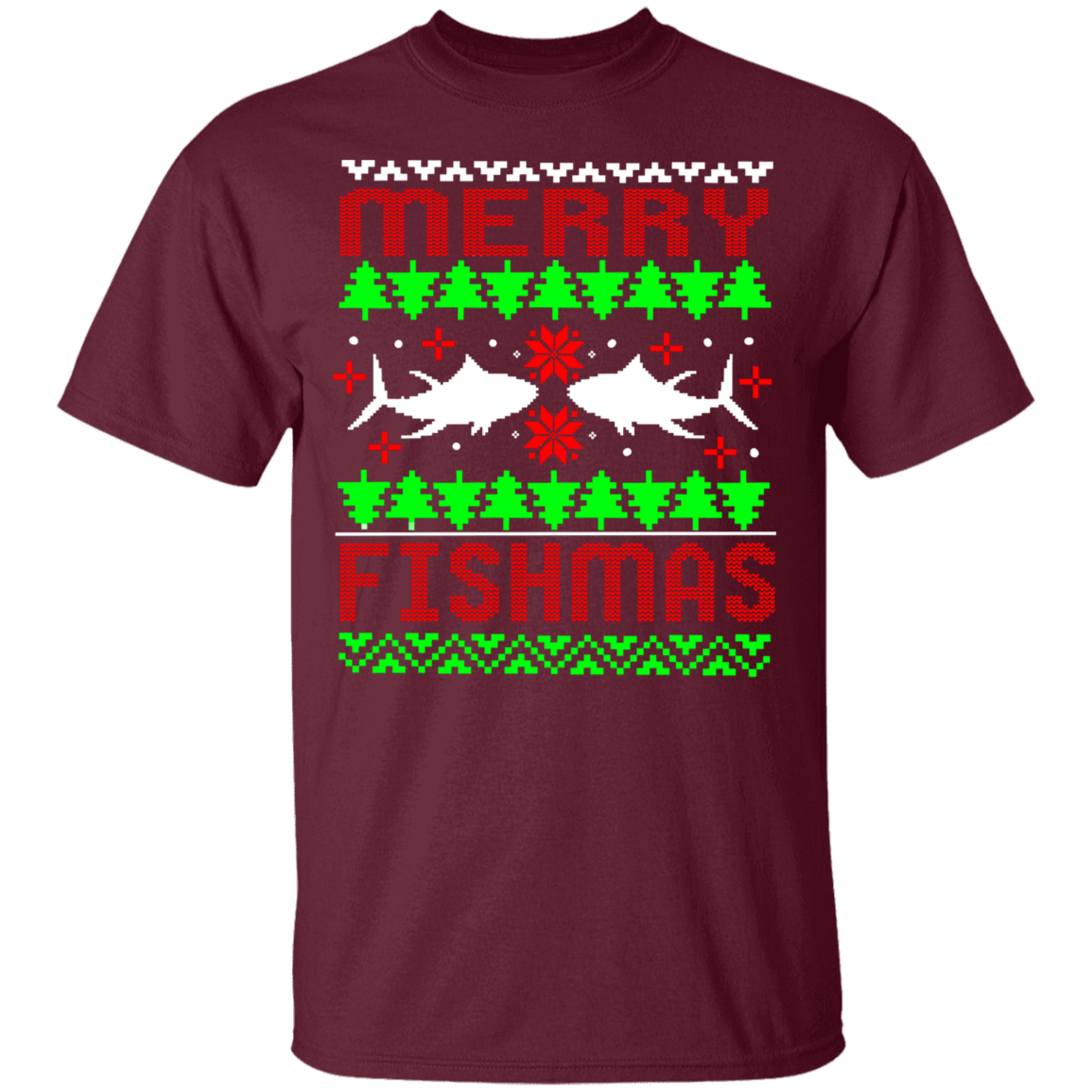 Merry Fishmas Funny Saltwater Ugly Christmas T-Shirt