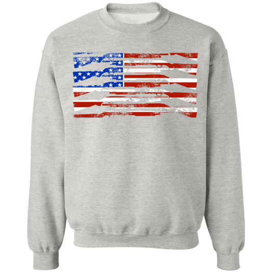 Shotgun Firearm American Flag Crewneck Sweatshirt