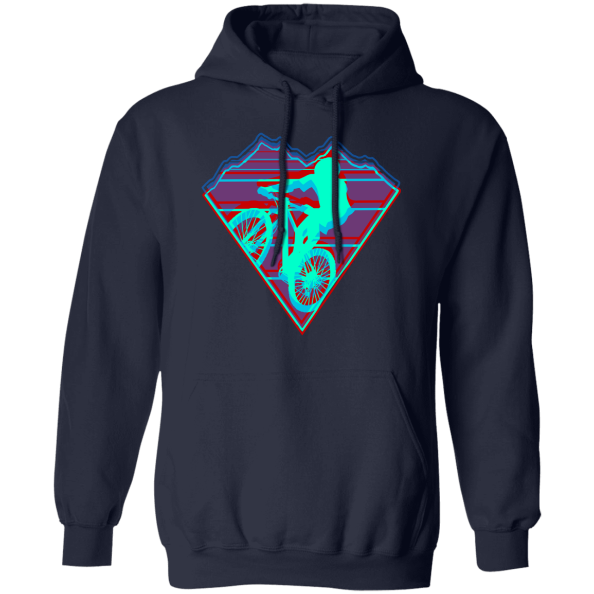 Retro Mountain Biker Pullover Hoodie