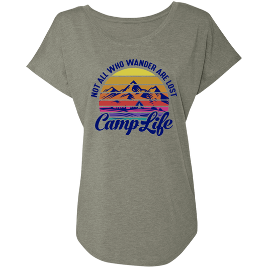 Not All Who Wander Are Lost Camp Life Camping Women's Dolman Sleeve