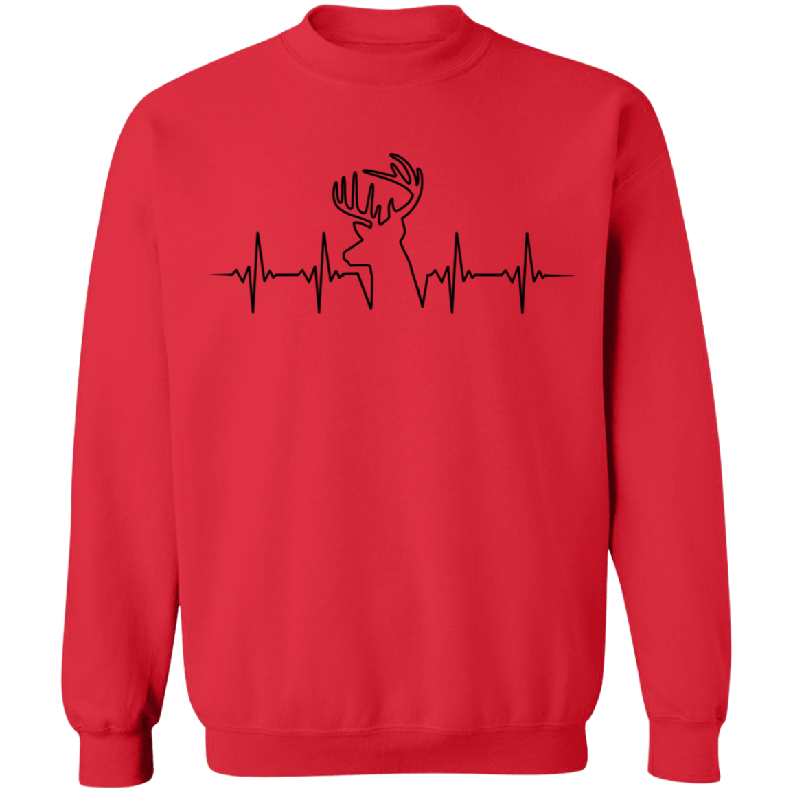 Hunter Hunting Heartbeat Deer Crewneck Sweatshirt