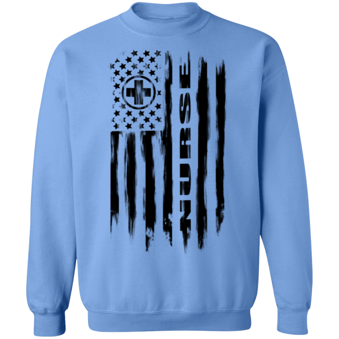 Nurse Hospital RN Nursing Medical American Flag Crewneck Sweatshirt