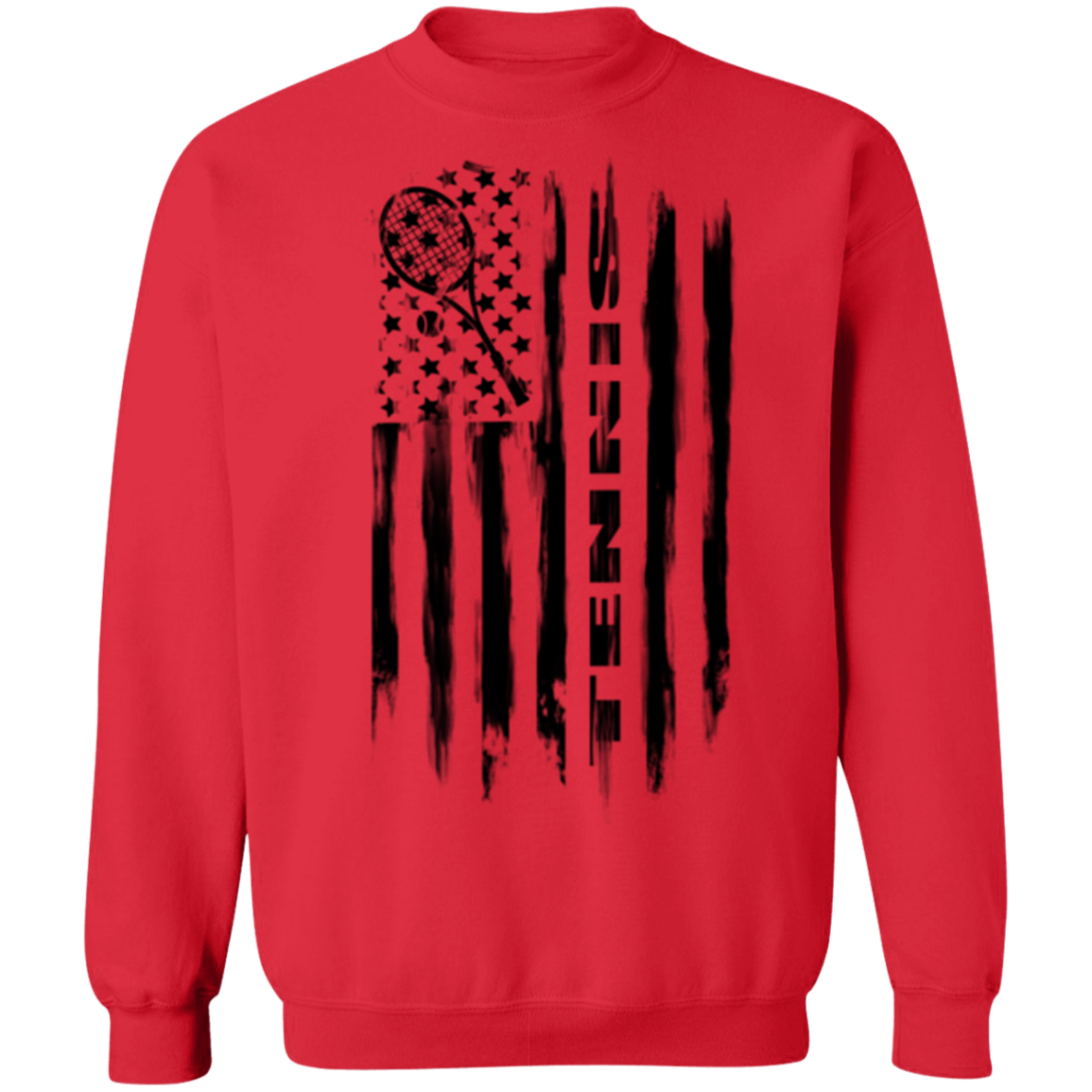 Tennis  American Flag Crewneck Sweatshirt