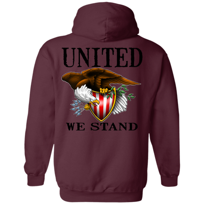 Lady Patriot American Bald Eagle United We Stand Double Sided Pullover Hoodie