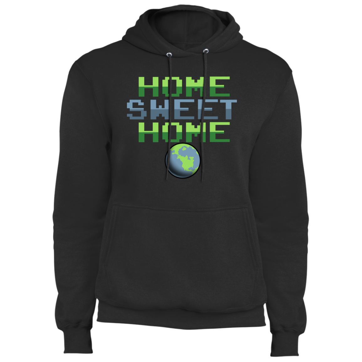 Men's Space Planet Earth Home Sweet  Fleece Pullover Hoodie