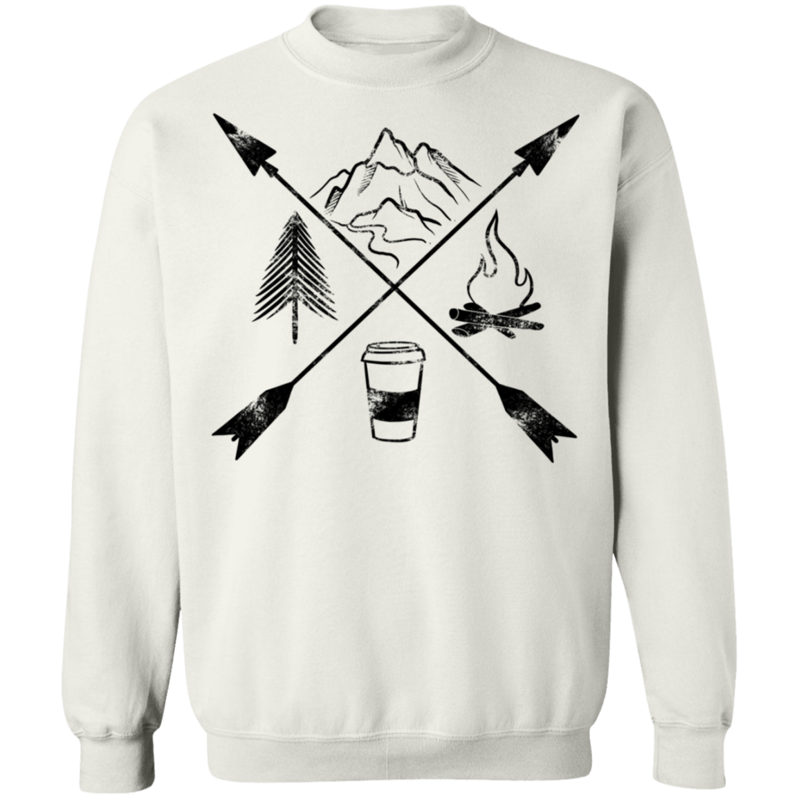 Hiking Camping Outdoor Coffee Women's Crewneck Sweatshirt
