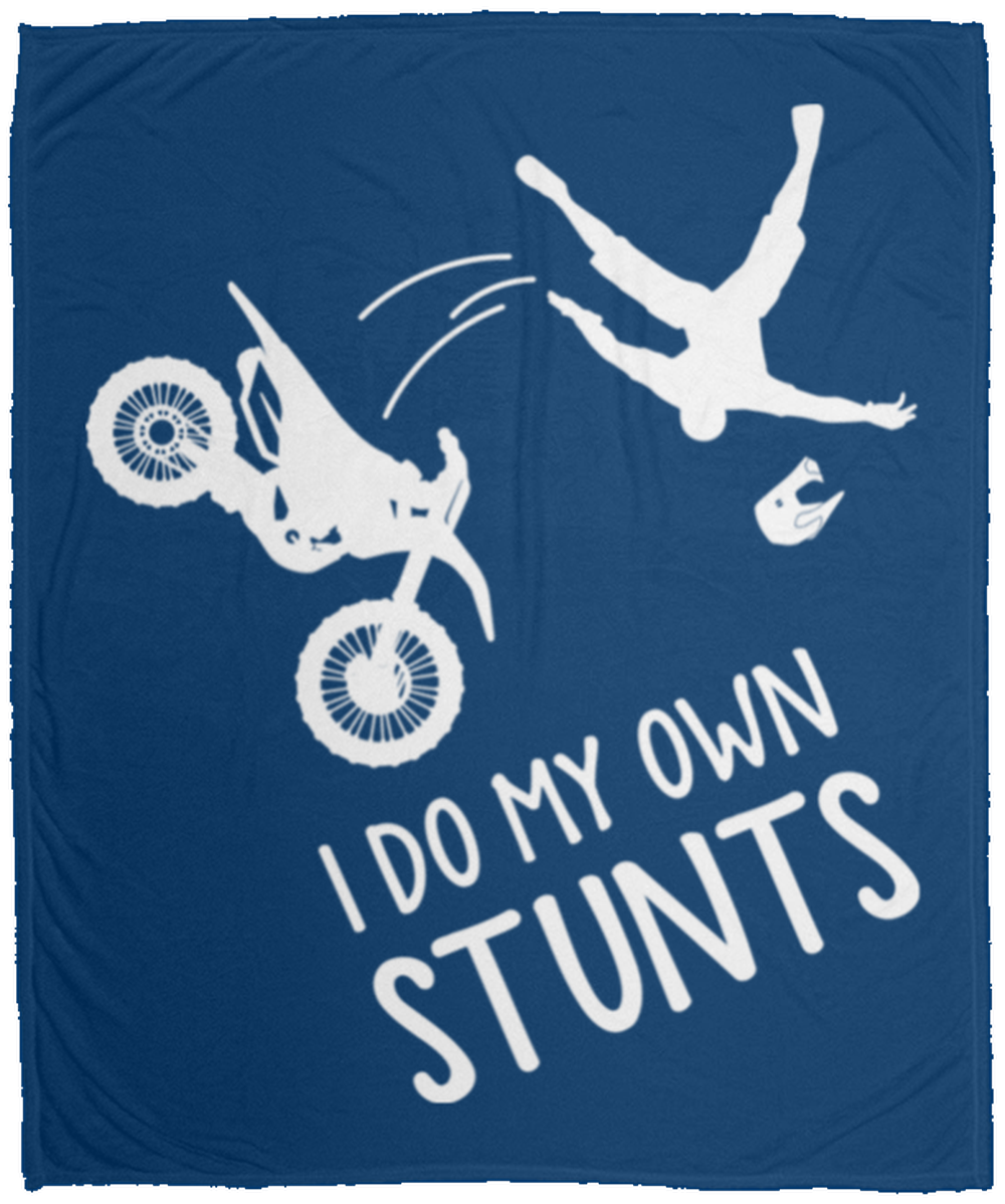 I Do My Own Stunts Motorcycle Dirt Bike Fleece Blanket - 50x60