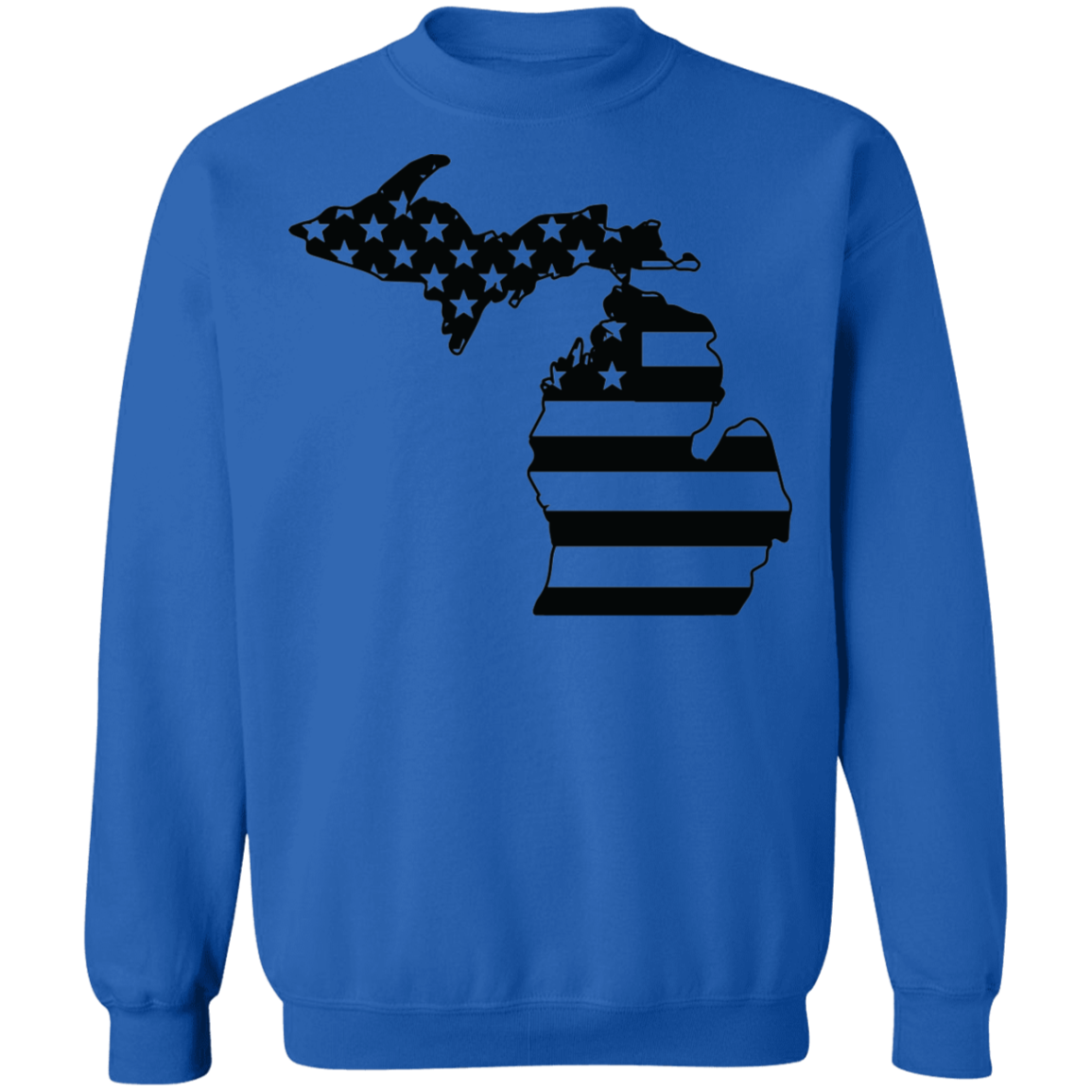 Michigan State American Flag USA Crewneck  Sweatshirt