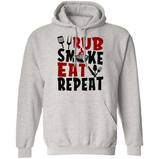 Rub Smoke Eat Repeat Grilling BBQ Pullover Hoodie