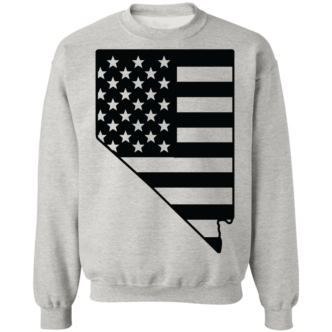 Nevada State American Flag USA Crewneck  Sweatshirt