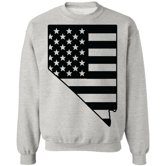 Nevada State American Flag USA Crewneck  Sweatshirt