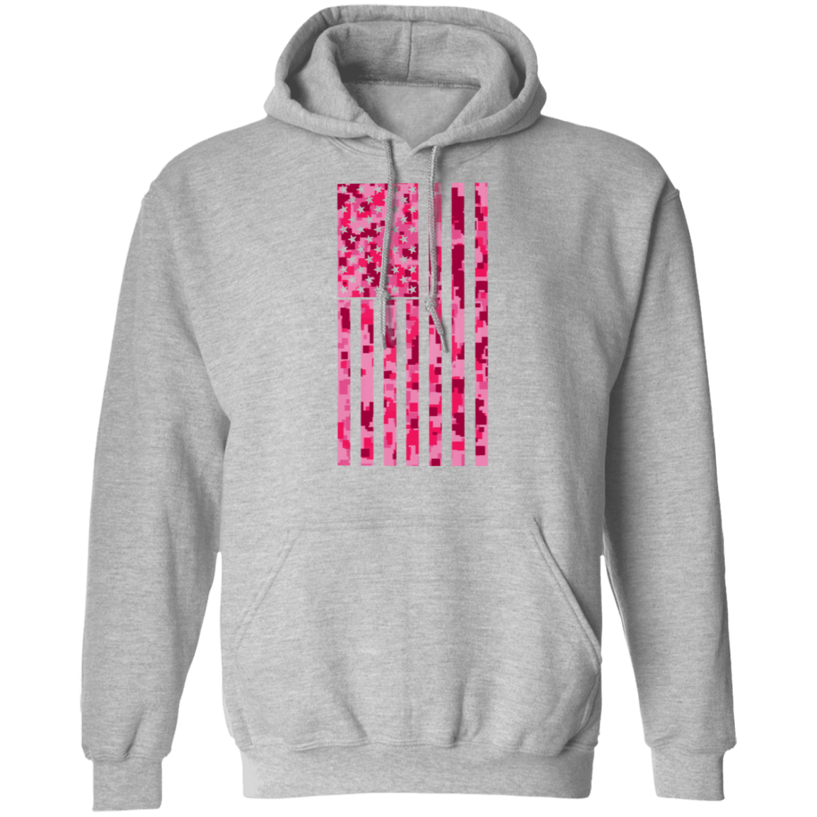 Pink American Flag Pullover Hoodie