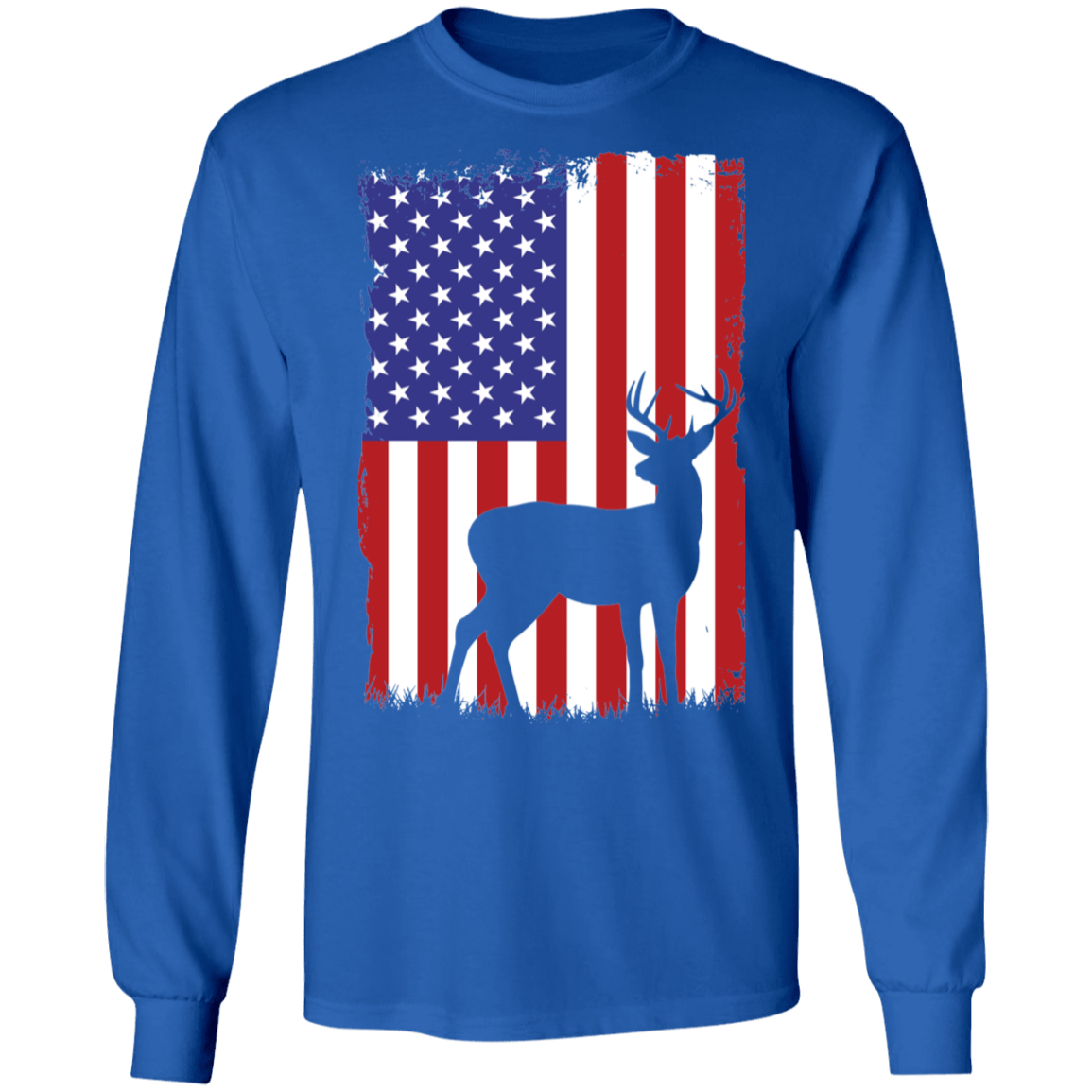 American Flag Hunting Hunter Long Sleeve T-Shirt