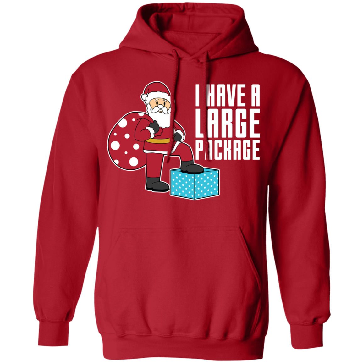 Funny Santa I Have A Large Package Christmas Pullover Hoodie
