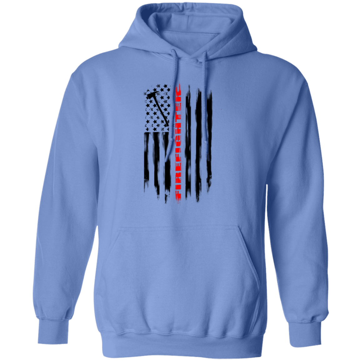 Firefighter Fireman Firewoman Fire Department American Flag Pullover Hoodie