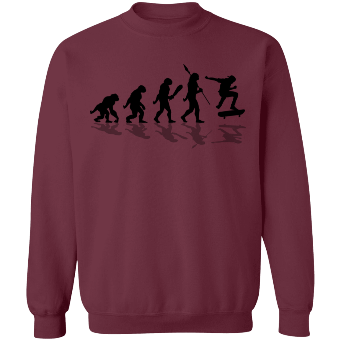 The Evolution of Man Skateboarding Skateboard Crewneck Sweatshirt
