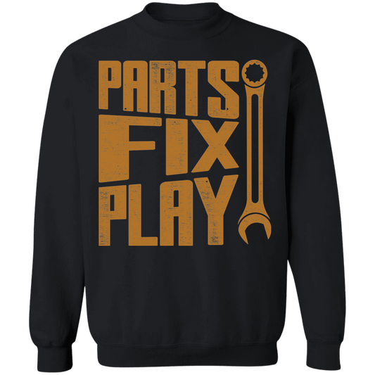 Parts Fix Play Wrench Mechanic Crewneck Sweatshirt