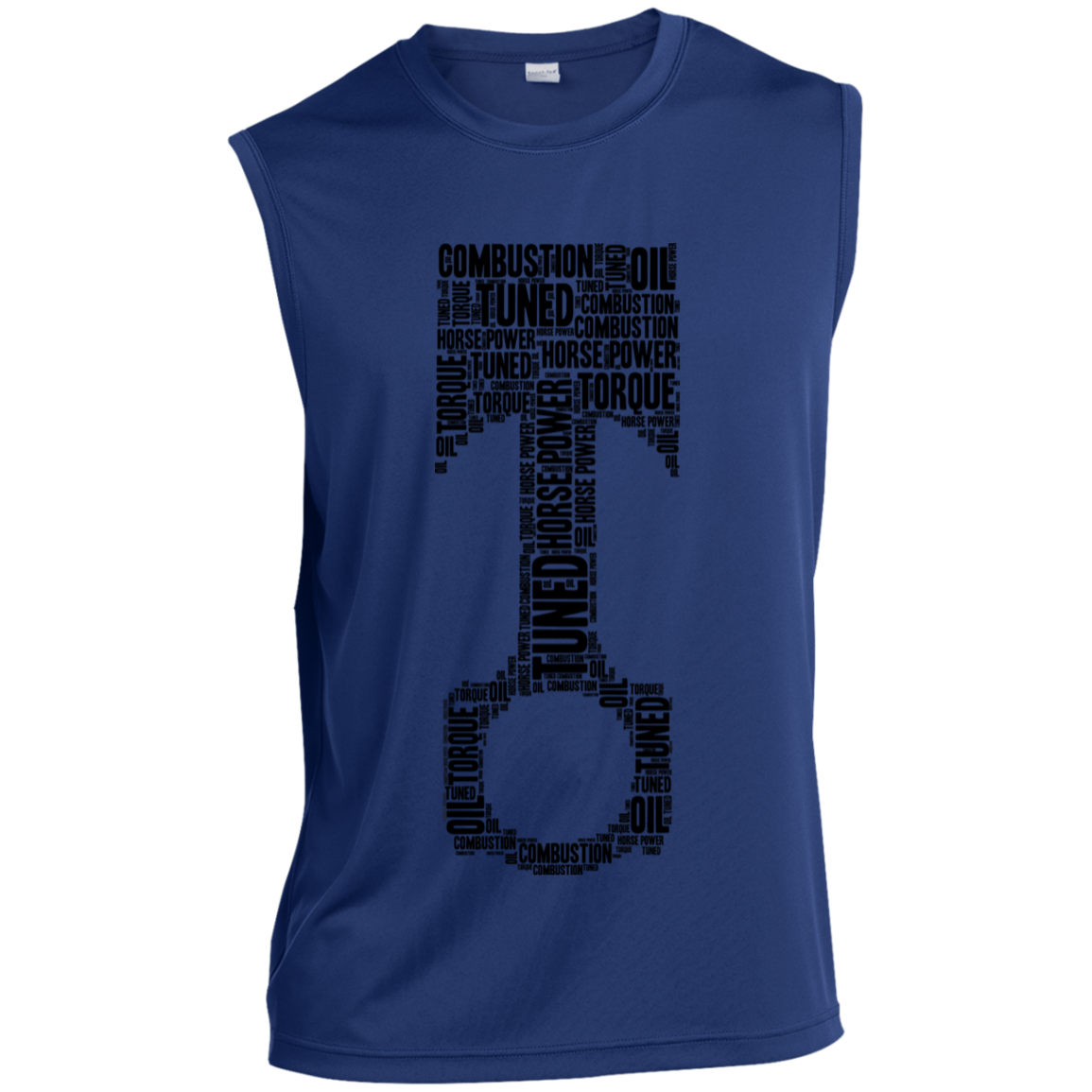 Piston Words Combustion Tuned Torque Racing Sleeveless Performance T-Shirt