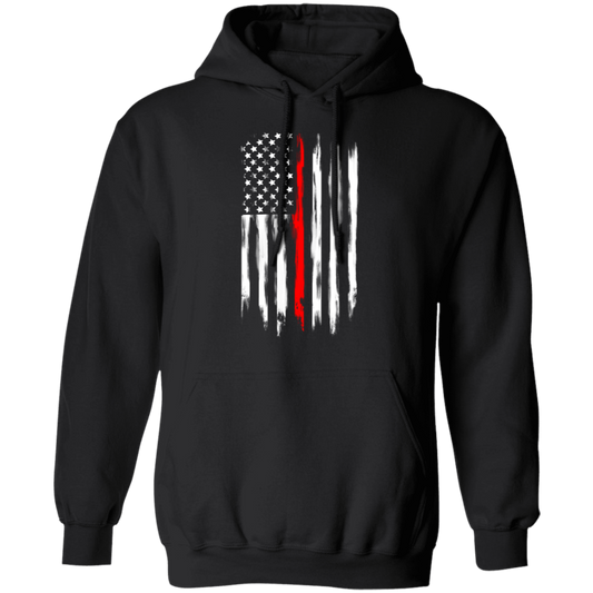 Firefighter Thin Red Line American Flag Pullover Hoodie