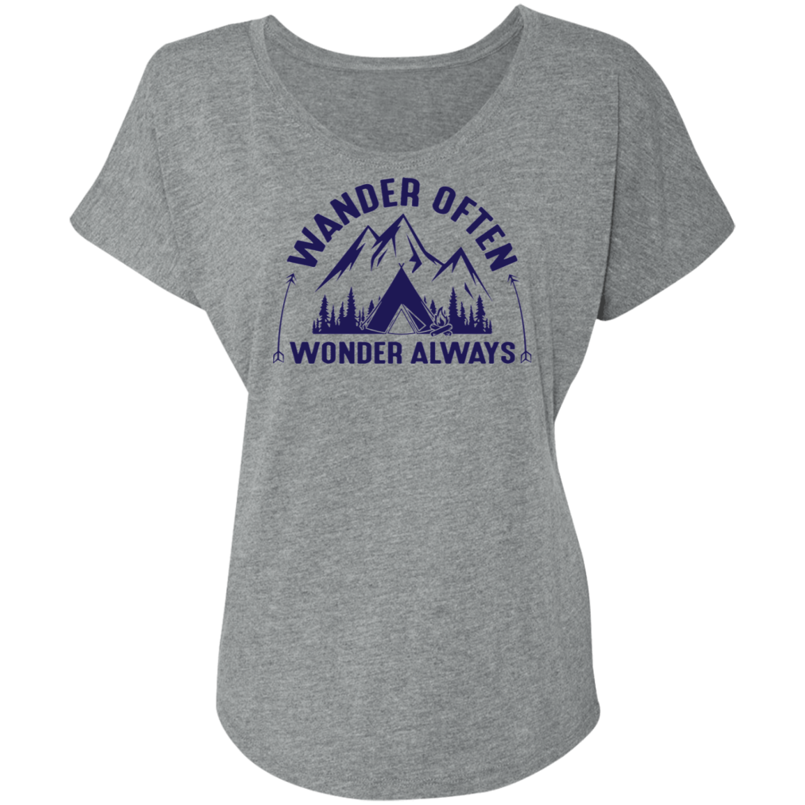 Wander Often Wonder Always Camping Hiking Women's Dolman Sleeve