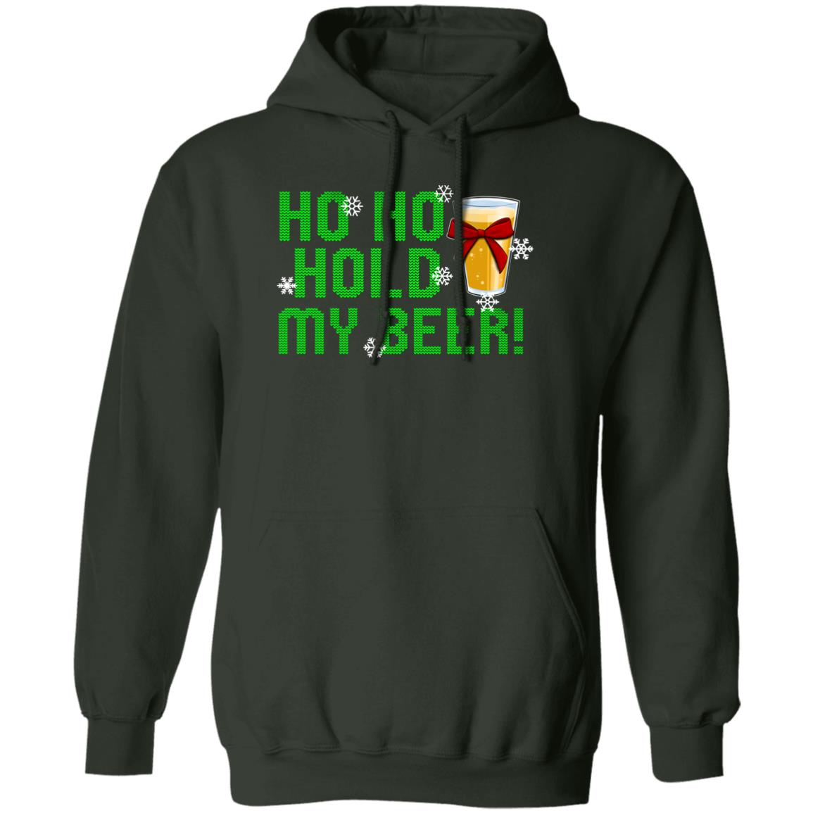 Ho Ho Hold My Beer Funny Christmas Pullover Hoodie