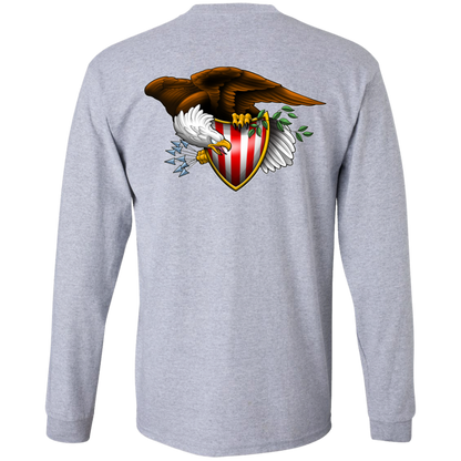 Patriot American Bald Eagle Double Sided Long Sleeve T-Shirt