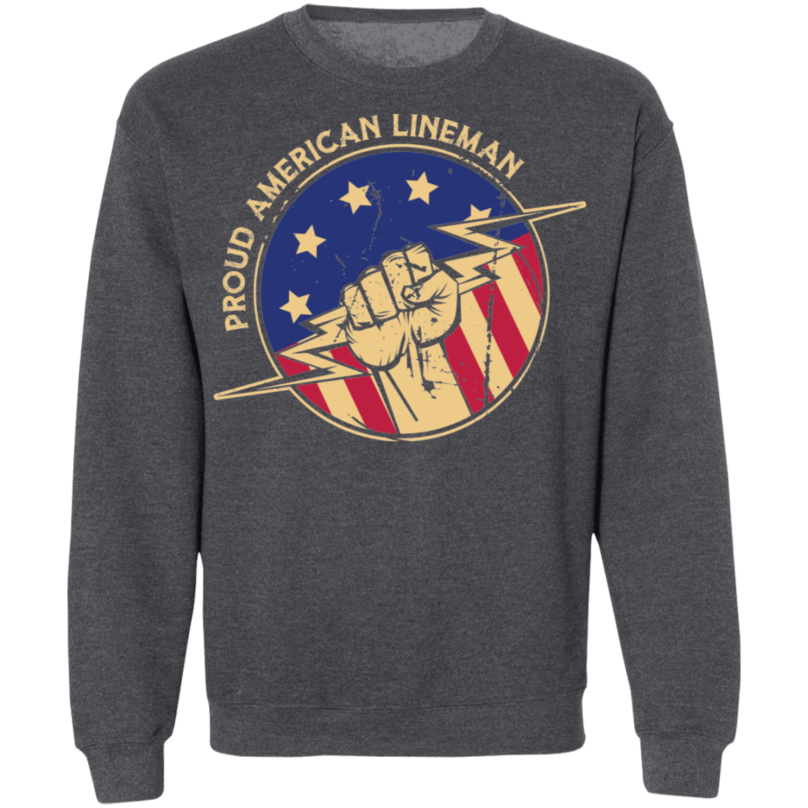 Proud American Lineman Crewneck Sweatshirt