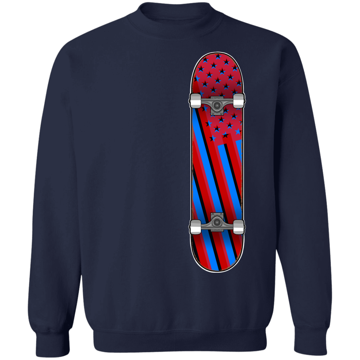 American Flag Skateboard Skateboarding Crewneck Sweatshirt