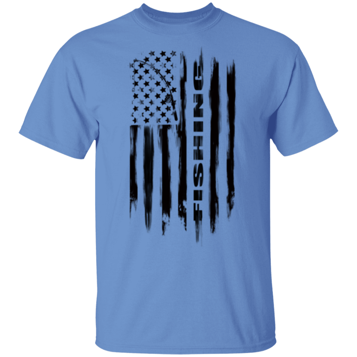 Fishing Saltwater Fresh Water Fish American Flag T-Shirt