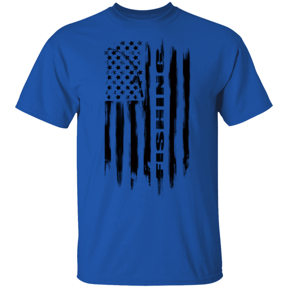 Fishing Saltwater Fresh Water Fish American Flag T-Shirt