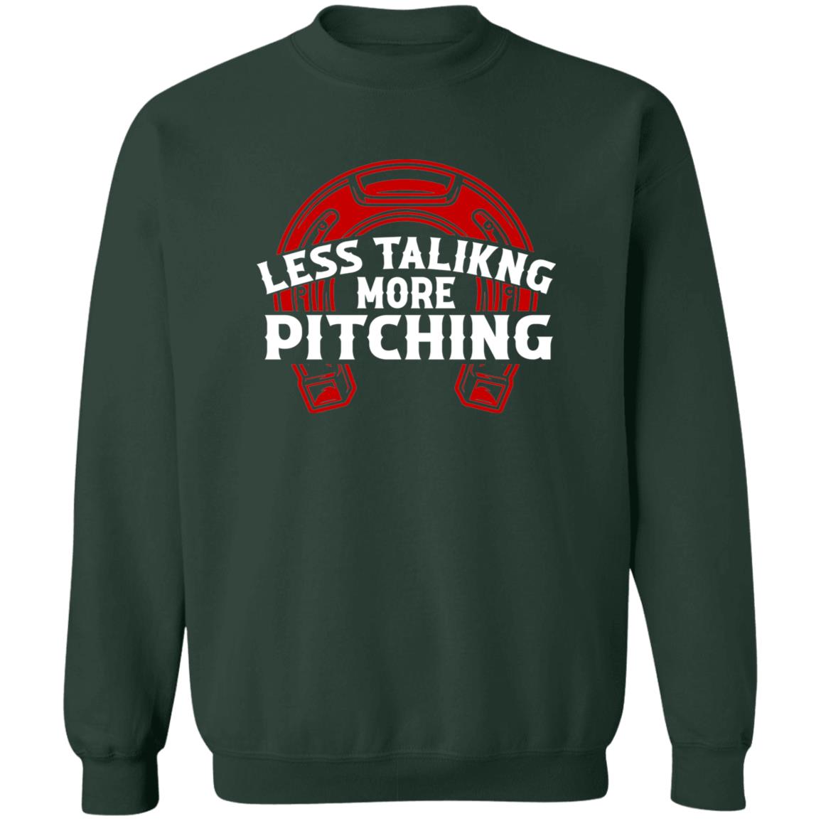 Less Talk More Pitching Horseshoe Crewneck Sweatshirt