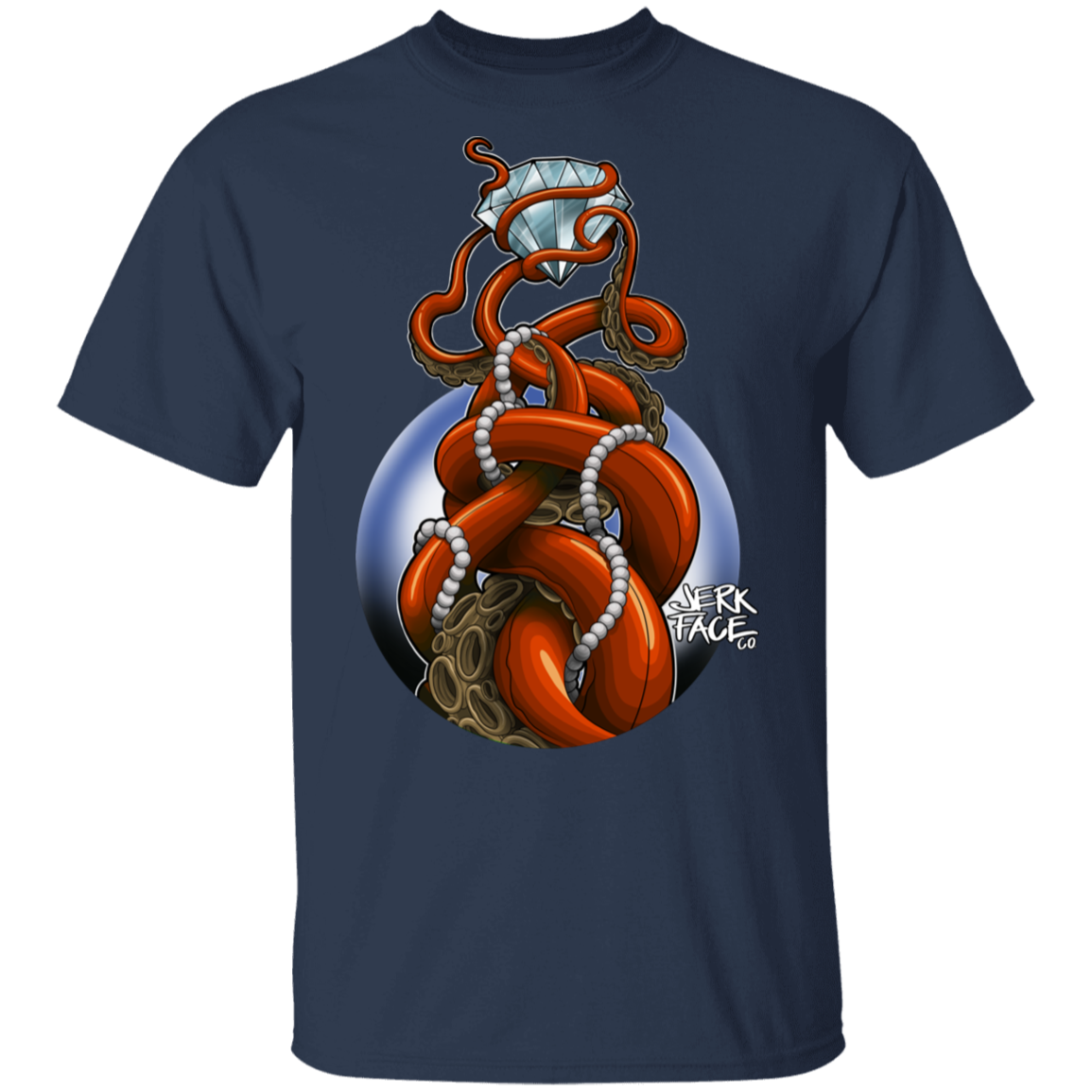 Octopus and Diamond Treasure Saltwater Shipwreck T-Shirt
