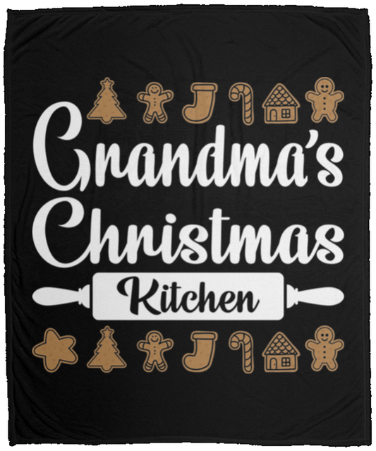 Grandma's Christmas Kitchen Cookies Fleece Blanket - 50x60