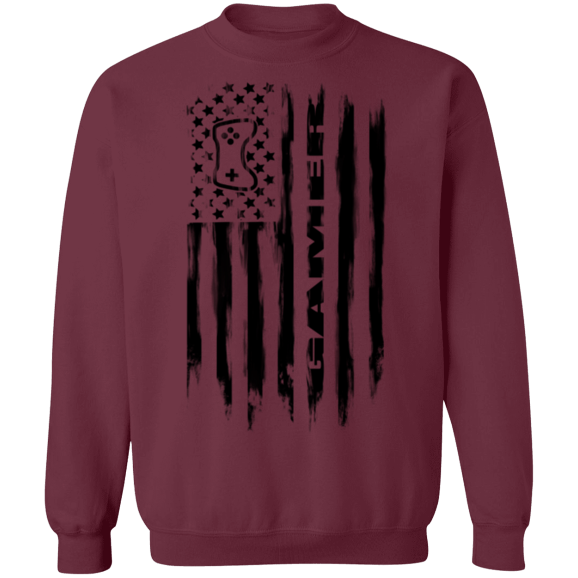 Gamer Video Games Streamer American Flag Crewneck Sweatshirt
