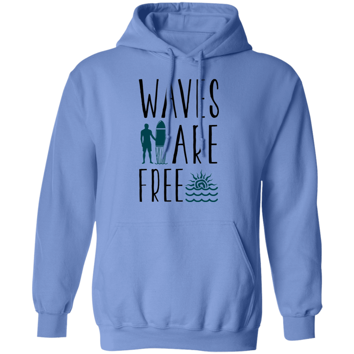 Waves Are Free Surfing Pullover Hoodie