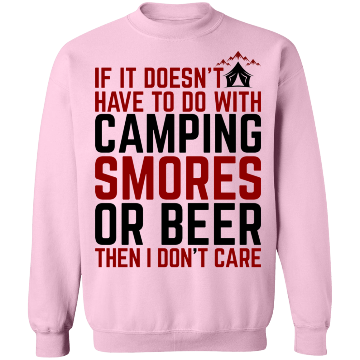 Camping Smores or Beer Funny Crewneck Sweatshirt