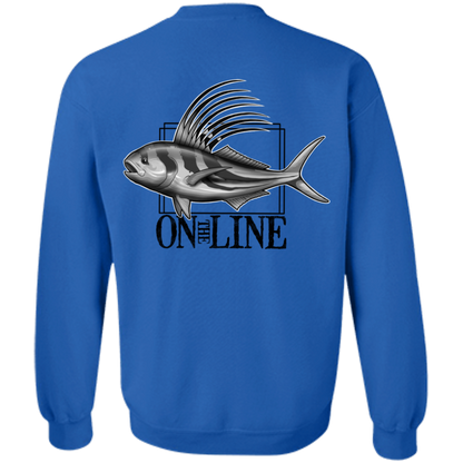 Rooster Fish On The Line Saltwater Double Sided Crewneck Sweatshirt