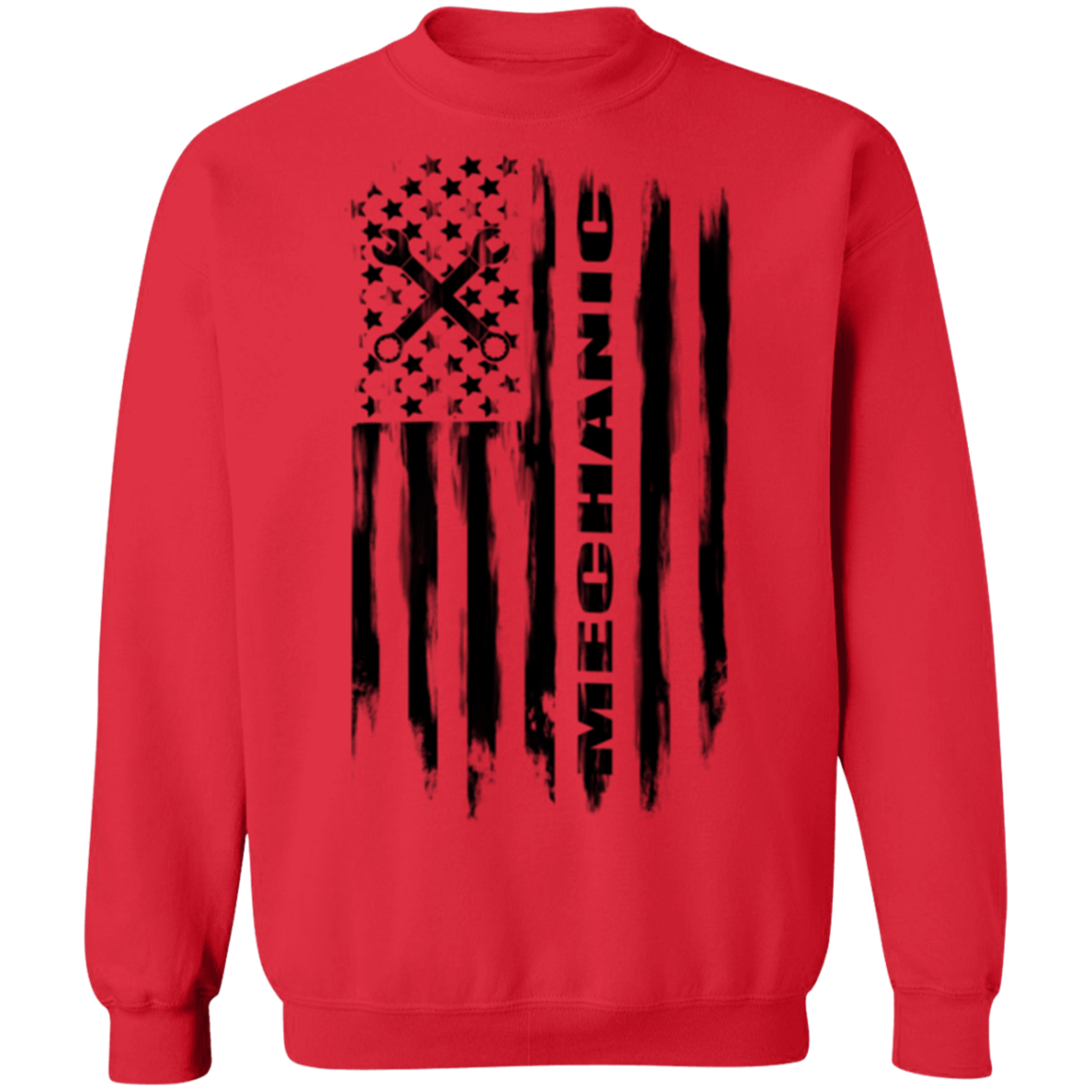Mechanic Automotive Repair Enthusiast American Flag Crewneck Sweatshirt