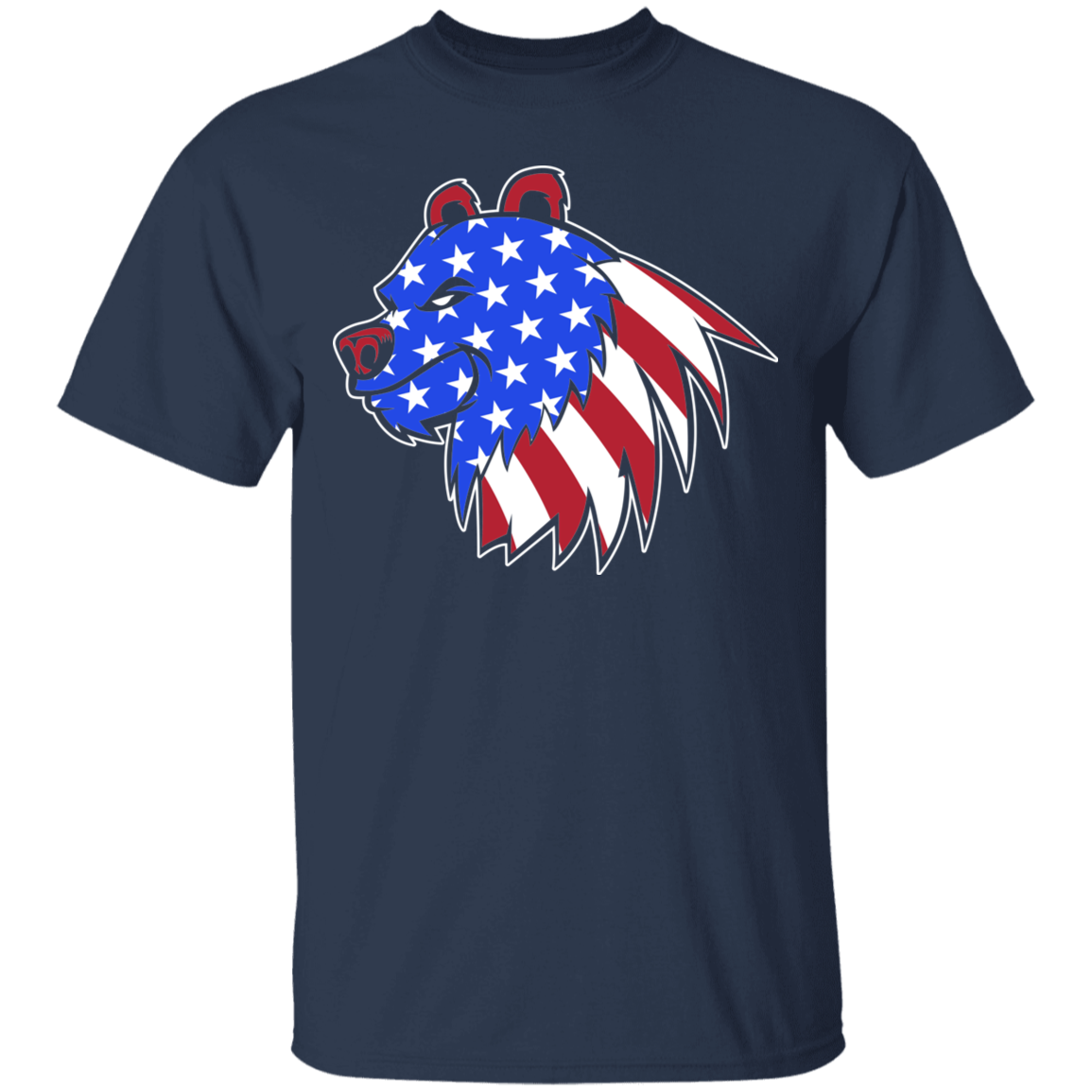 Grizzly North American Bear American Flag USA T-Shirt