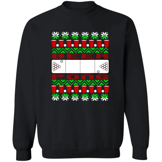 Beer Pong Funny Christmas Crewneck Sweatshirt