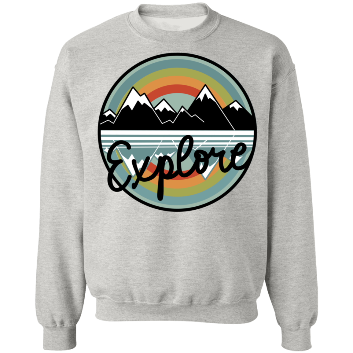 Explore Mountains Hiking Camping Crewneck Sweatshirt